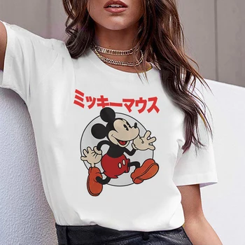 Женская одежда Disney с Микки Маусом, футболка в японском стиле Harajuku, Лето 2023, Модные домашние повседневные топы, женская футболка