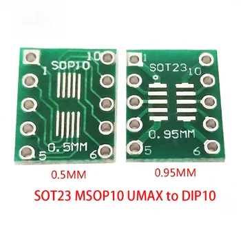 10ШТ SOT23 MSOP10 Плата передачи UMAX-DIP10 Адаптер шага платы DIP Pin НОВЫЙ