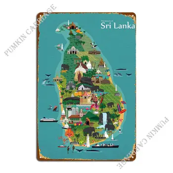Шри-Ланка Металлическая вывеска на стене пещеры Паба Персонализированная вечеринка Клуба Кухни Жестяная Вывеска Плакат