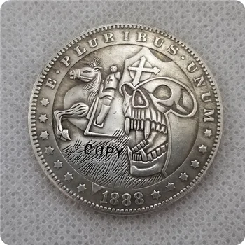 США 1888 год, Череп Моргана, Скелет Зомби и Лошадь, копии монет ручной работы