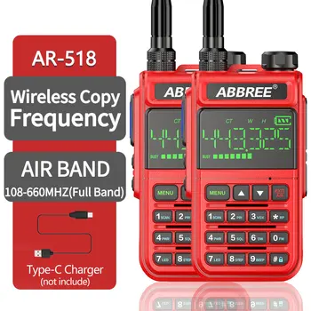 ABBREE AR-518 Полнодиапазонная беспроводная копия частотного диапазона любительская портативная рация наружный домофон UHF VHF Ham трансивер