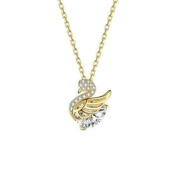 DI Летнее женское ожерелье с циркониевым лебедем, ювелирные изделия, модный подарок