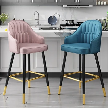 Дизайнерский барный стул Nordic High, современные стильные роскошные табуреты для стойки, мебель Cadeiras с высокой спинкой, усиленная металлом