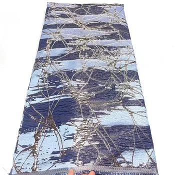 Африканские Нигерийские Жаккардовые Тюлевые кружевные ткани 2023 года, Высококачественная парча с вышивкой 5 ярдов, кружева французской линии для платья AMJ5560