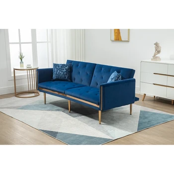 Бархатный диван, характерный диван. Роскошный трехместный раскладной диван в европейском стиле с металлическими ножками